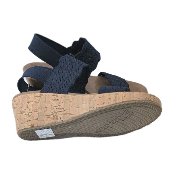 Skechers Cali Beverlee Timeless Touch Navy Women's Wedge Sandals Size 8 - Picture 5 of 5